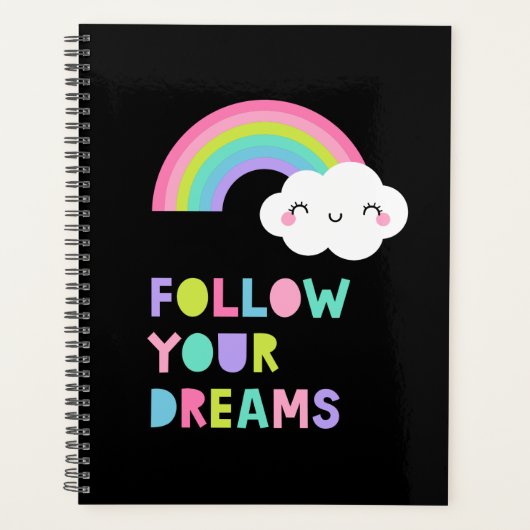 Volg je droombeeld en regenboogwolk planner (Voorkant)