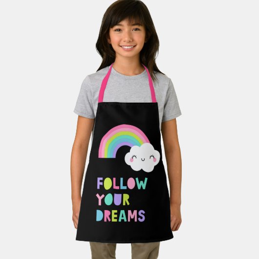 Volg je droombeeld en regenboogwolk schort (Insitu)