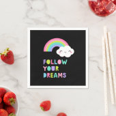 Volg je droombeeld en regenboogwolk servet (Insitu)