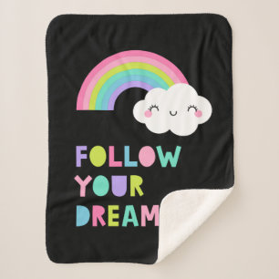 Volg je droombeeld en regenboogwolk sherpa deken