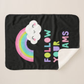 Volg je droombeeld en regenboogwolk sherpa deken (Voorkant (horizontaal))
