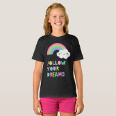 Volg je droombeeld en regenboogwolk t-shirt (Voorkant volledig)