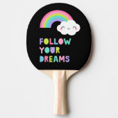 Volg je droombeeld en regenboogwolk tafeltennisbatje (Voorkant)
