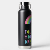 Volg je droombeeld en regenboogwolk waterfles (Voorkant)