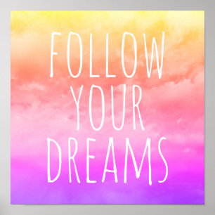 Volg je droombeelden Kinderen Room Inspirerend cit Poster