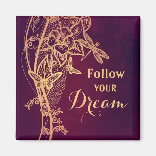 Volg je droomlegante vlinder op Bourgogne Magneet (Voorkant)