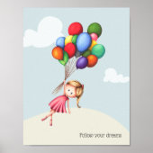 Volg je droommeisje met ballonnen die je gebruikt poster (Voorkant)