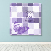 Volg je droomvlinder canvas afdruk (Insitu (Houten vloer))