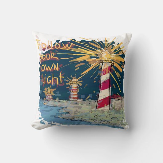 Volg je eigen licht kussen (Voorkant)