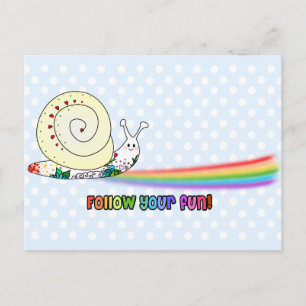 Volg je favoriete slak-regenboog briefkaart