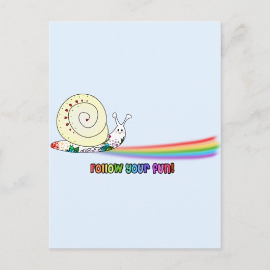 Volg je favoriete slak-regenboog briefkaart (Voorkant)