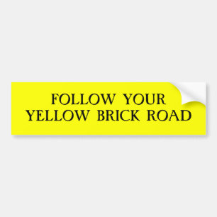 Volg je gele brrick Road Bumpersticker