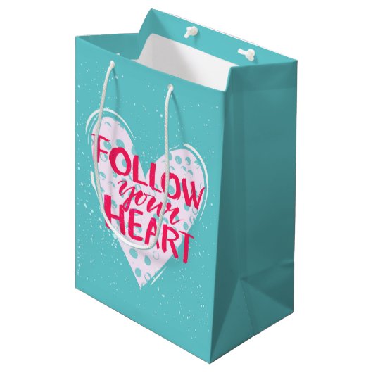 Volg je hart 2 medium cadeauzakje (Voorkant Gekanteld)