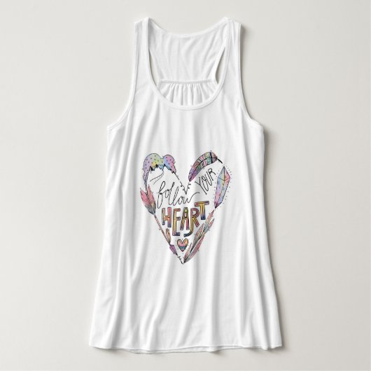 Volg je hart Bohemian stijl Tanktop (Design voorkant)