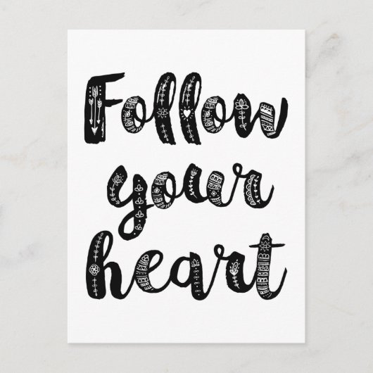 Volg je hart briefkaart (Voorkant)