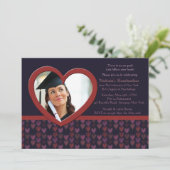 Volg je hart foto Afstuderen uitnodiging (Staand voorkant)