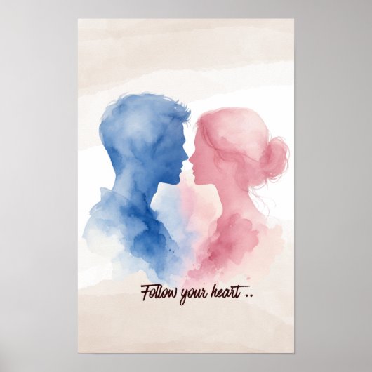 Volg Je Hart Koppel Kunst Poster (Voorkant)