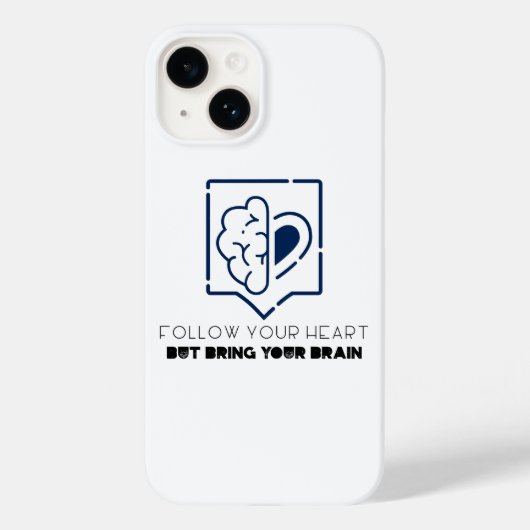 Volg je hart maar breng je hersenen Case-Mate iPhone case (Achterkant)