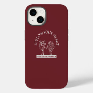 Volg je hart maar breng je hersenen iPhone 14 hoesje