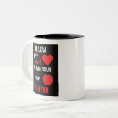 Volg je hart, maar neem je hersenen mee tweekleurige koffiemok (Voorkant links)