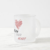 Volg je hart matglas koffiemok (Voorkant rechts)