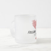 Volg je hart matglas koffiemok (Voorkant links)