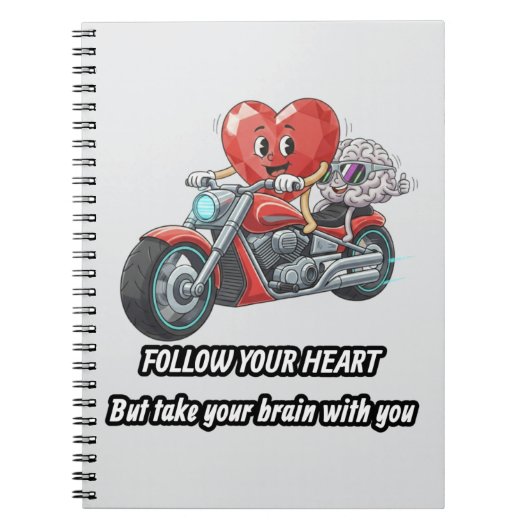 Volg je hart neem je brein notitieboek (Voorkant)