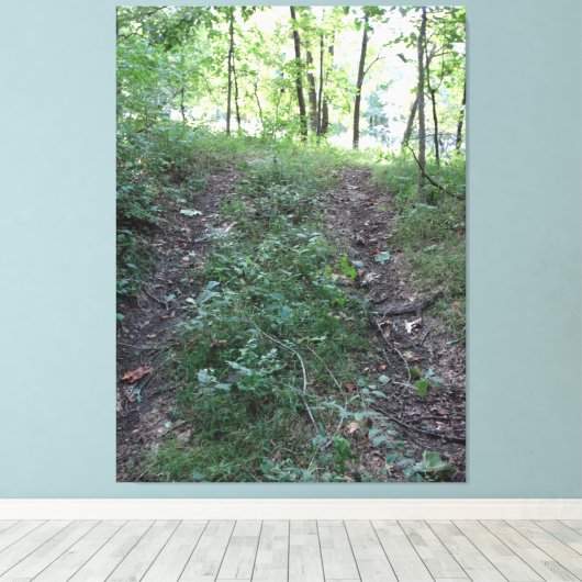 Volg je hart op de weg! canvas afdruk (Insitu (Houten vloer))