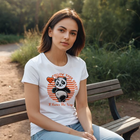 Volg je hart panda Motivatie afbeelding Tri-Blend Shirt