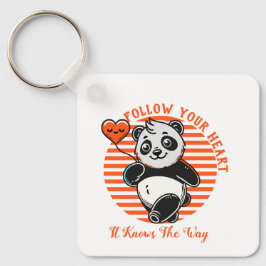 Volg je hart panda Schattige Inspirerend Sleutelhanger