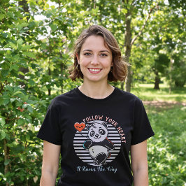 Volg je hart panda Schattige Inspirerend T-shirt