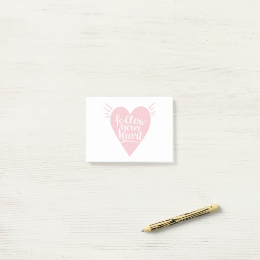 Volg je hart post-it® notes (Op bureau)