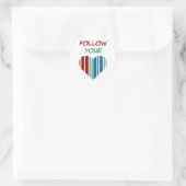 VOLG JE HART RONDE STICKER (Tas)