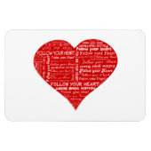 Volg je hart - Rood en wit liefdeshart Magneet (Horizontaal)