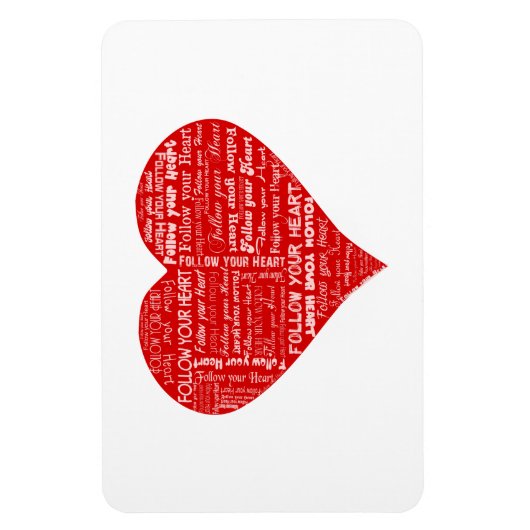 Volg je hart - Rood en wit liefdeshart Magneet (Verticaal)