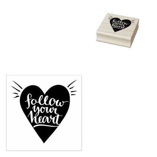 Volg je hart rubberstempel (Gestempeld)