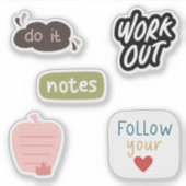 Volg je hart schattige letters Scrapbooking Sticker (Voorkant)