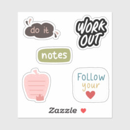 Volg je hart schattige letters Scrapbooking Sticker