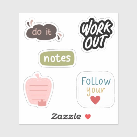 Volg je hart schattige letters Scrapbooking Sticker (Vel)