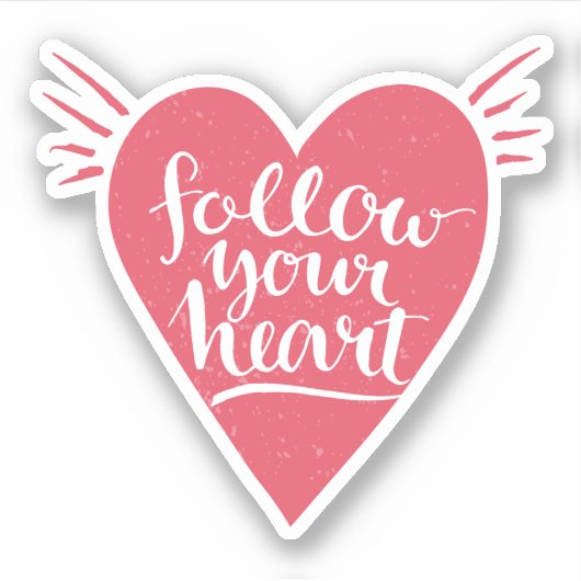 Volg je hart sticker (Voorkant)