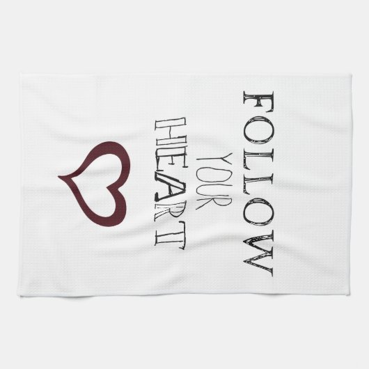 Volg je hart theedoek (Horizontaal)