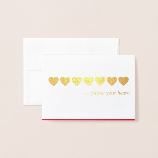 Volg je hart... Valentijn Folie Kaarten (Voorkant met envelop)