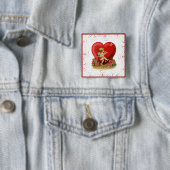 Volg je hart vierkante button 5,1 cm (In situ)
