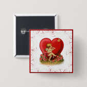 Volg je hart vierkante button 5,1 cm (Voorkant /achterkant)