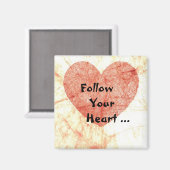 Volg je hart vierkante magneet (Voorkant / Achterkant)