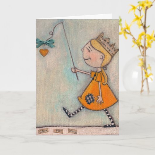 Volg je hart - Wenskaart Kaart (Gele Bloem)