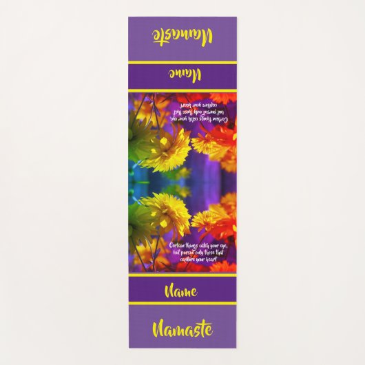 Volg je hartbloemen Inspirerend Yogamat (Voorkant)