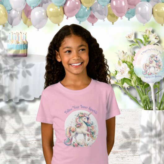 Volg je Inner Sparkle Rainbow Unicorn pastel T-shirt