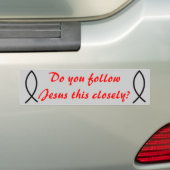 Volg je Jezus deze nauwgezet? Bumpersticker (Op auto)