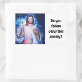 Volg je Jezus op de voet? Bumpersticker Rechthoekige Sticker (Tas)